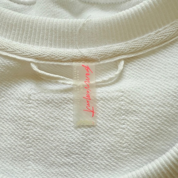 Free People Flutter Sleeve Fleece Tank in White, Sz M - Picture 8 of 8